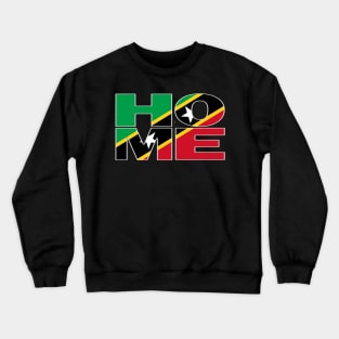 St Kitts Flag Collection Spelling HOME - Nevis - Soca Mode Crewneck Sweatshirt